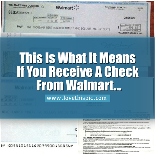This Is What It Means If You Receive A Check From Wal-Mart