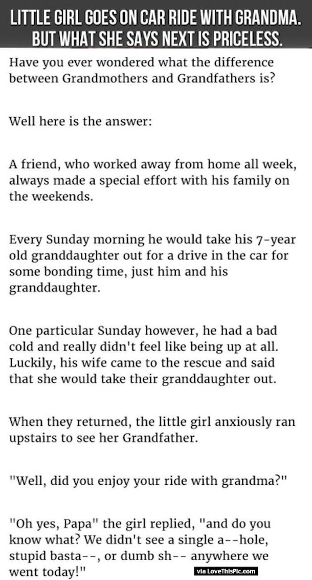 This Little Girl Goes Out For A Car Ride With Her Grandmother But What She Says Next Is Priceless