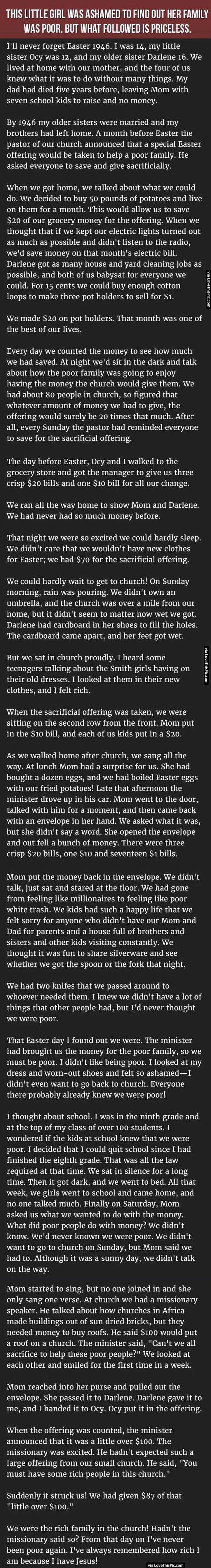 This Little Girl Was Ashamed To Find Out Her Family Was Poor But What Followed Is Priceless