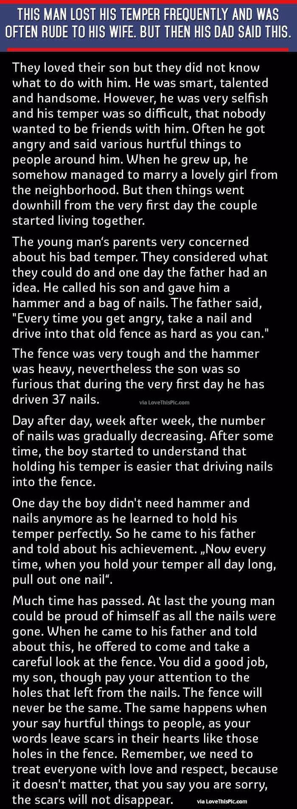 This Man Lost His Temper Frequently And Was Often Rude To His Wife But Then His Dad Said This