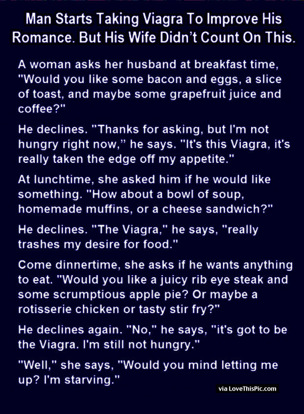 This Man Starts Taking Viagra To Improve His Romance But He Never Expected His Wife To Say This...