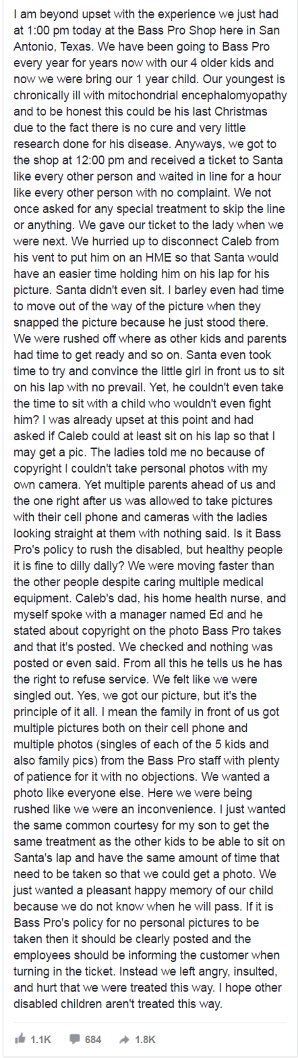 This Mom Is Furious About How Santa Treated Her Special Needs Son - picture 3