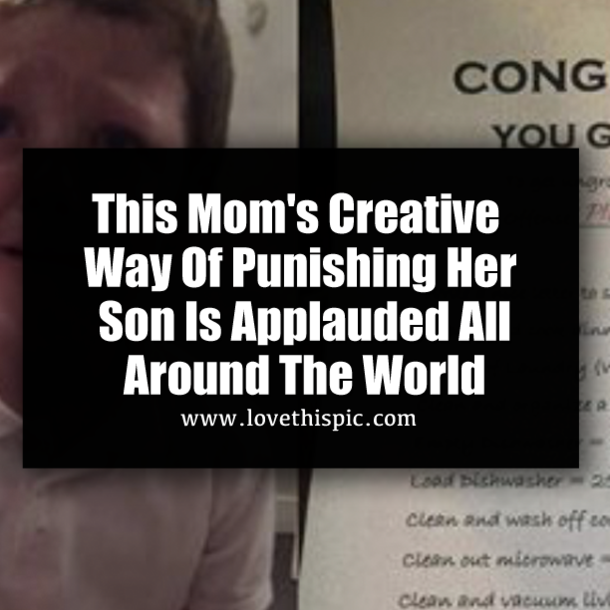 This Mom's Creative Way Of Punishing Her Son Is Applauded All Around The World
