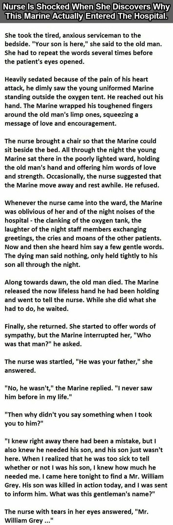 This Nurse Is Shocked When She Discovers Why This Marine Actually Entered The Hospital...