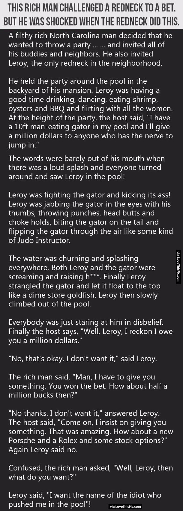 This Rich Man Challenged A Redneck To A Bet But He Was Shocked With What Followed.