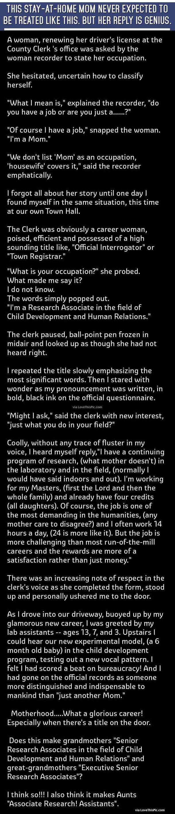 This Stay At Home Mom Never Expected To Be Treated Like This But Her Reply Is Genius