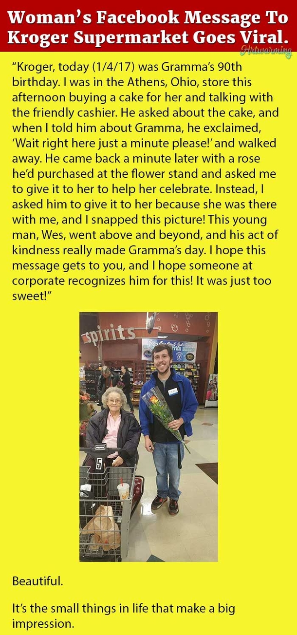 This Woman’s Facebook Message To Kroger Supermarket Has Gone Viral For A Great Reason - picture 2