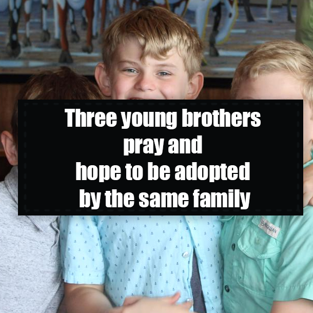 Three young brothers pray and hope to be adopted by the same family