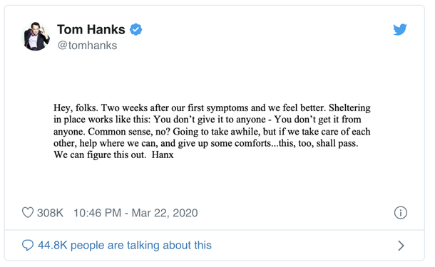 Tom Hanks announces he and Rita are ‘feeling better’ 14 days after coronavirus symptoms - picture 2