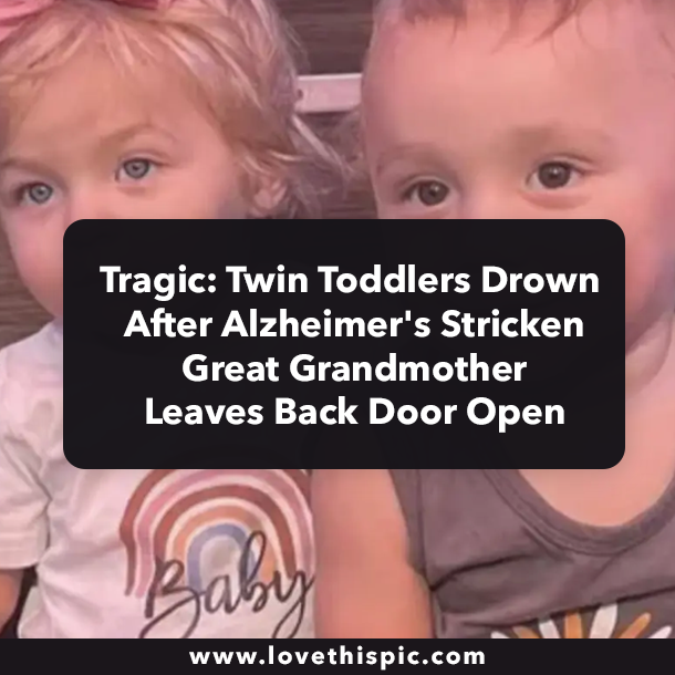Tragic: Twin Toddlers Drown After Alzheimer's Stricken Great Grandmother Leaves Back Door Open