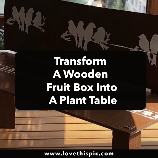 Transform A Wooden Fruit Box Into A Plant Table