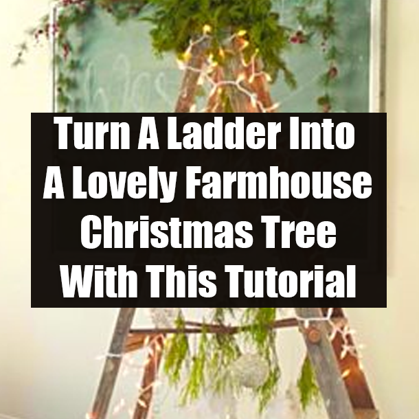 Turn A Ladder Into A Lovely Farmhouse Christmas Tree With This Tutorial