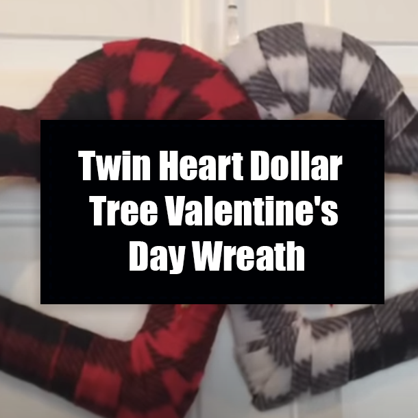 Twin Heart Dollar Tree Valentine's Day Wreath