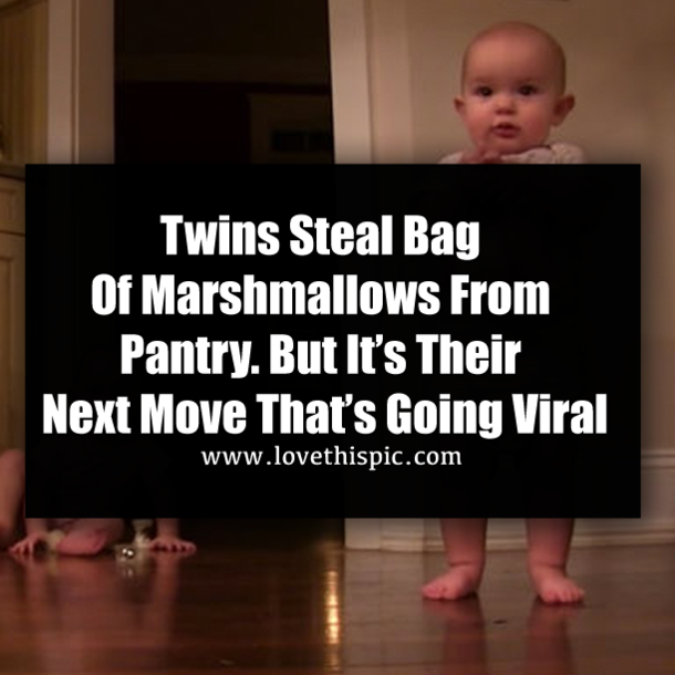 Twins Steal Bag Of Marshmallows From Pantry. But It’s Their Next Move That’s Going Viral