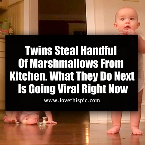 Twins Steal Handful Of Marshmallows From Kitchen. What They Do Next Is Going Viral Right Now