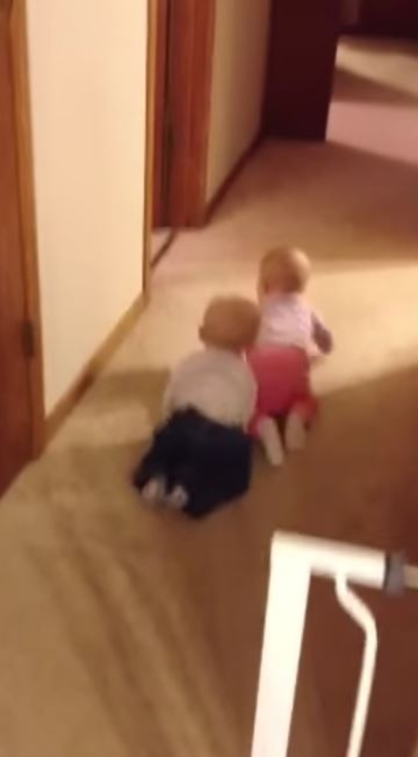Two 10-Month-Old Babies Attempt Crazy Escape, Didn't Realize Mom Was Watching The Entire Time - picture 4