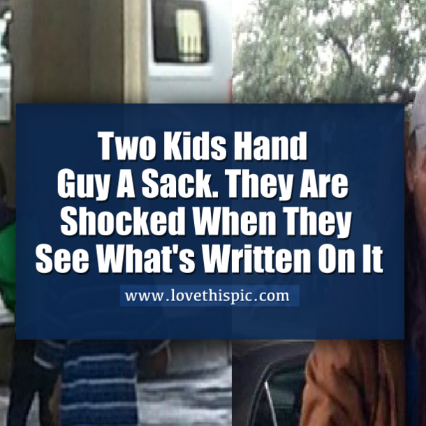 Two Black Kids Hand White Guys A Sack, Then He Sees What’s Written On It
