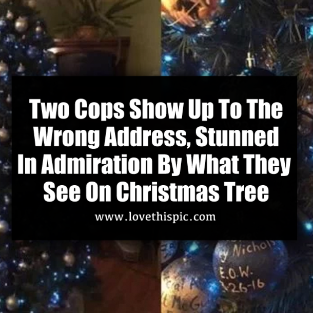 Two Cops Show Up To The Wrong Address, Stunned In Admiration By What They See On Christmas Tree