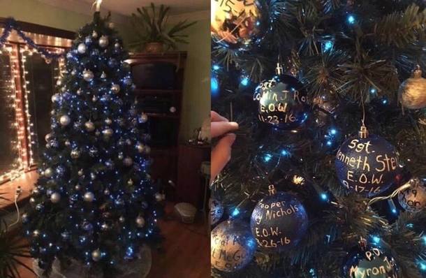 Two Cops Show Up To The Wrong Address, Stunned In Admiration By What They See On Christmas Tree - picture 2