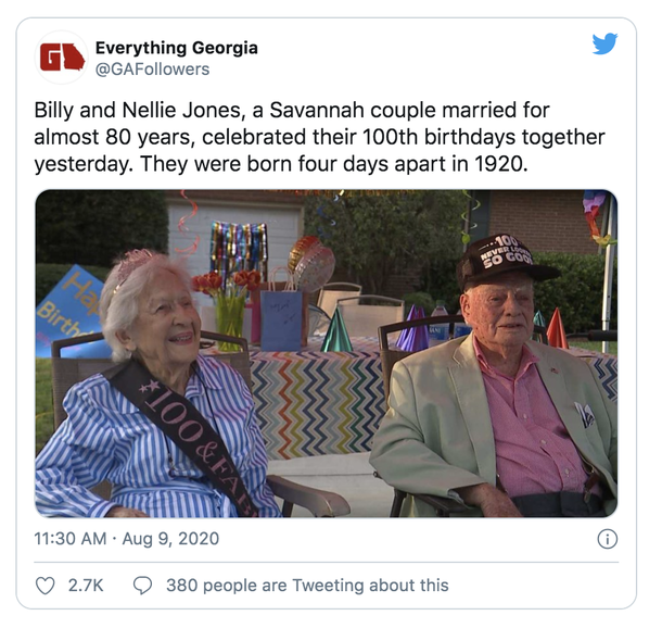 Two High school sweethearts married almost 80 years celebrated their 100th birthday with special parade - picture 2