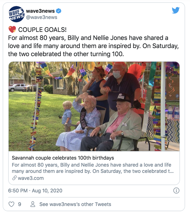 Two High school sweethearts married almost 80 years celebrated their 100th birthday with special parade - picture 3