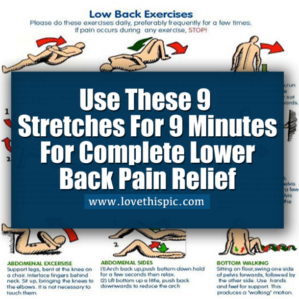 Use These 9 Stretches For 9 Minutes For Complete Lower Back Pain Relief