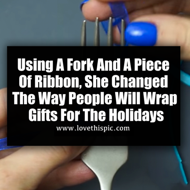 Using A Fork And A Piece Of Ribbon, She Changed The Way People Will Wrap Gifts For The Holidays