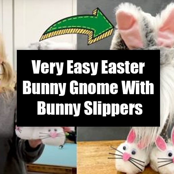 Very Easy Easter Bunny Gnome With Bunny Slippers