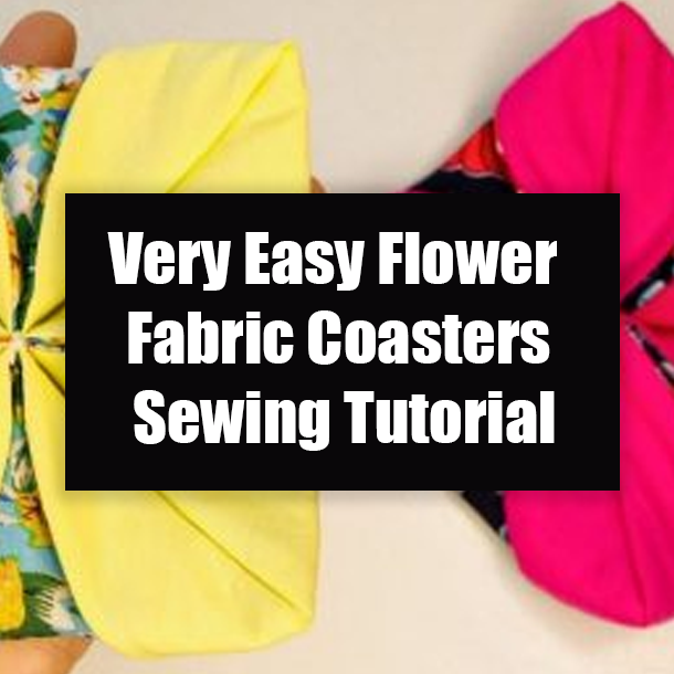 Very Easy Flower Fabric Coasters Sewing Tutorial