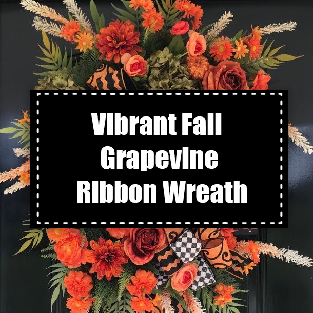 Vibrant Fall Grapevine Ribbon Wreath