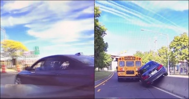 VIDEO: Raging BMW Dominates Road, Gets SMACKED By Karma When Passing Bus - picture 3