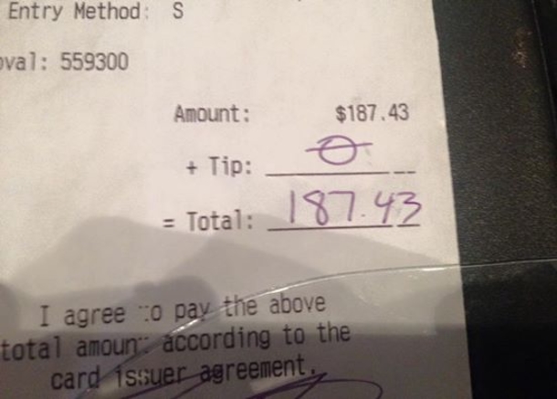 Waitress Gets $0 Tip On $187 Bill, Decides To Take Matters Into Own Hands - picture 2