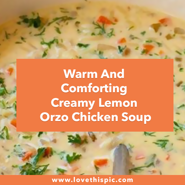 Warm And Comforting Creamy Lemon Orzo Chicken Soup
