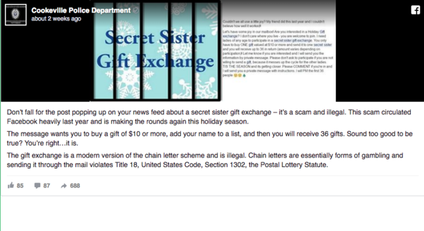 Warning: Christmas Gift Exchange Scam Making The Rounds On Facebook - picture 3