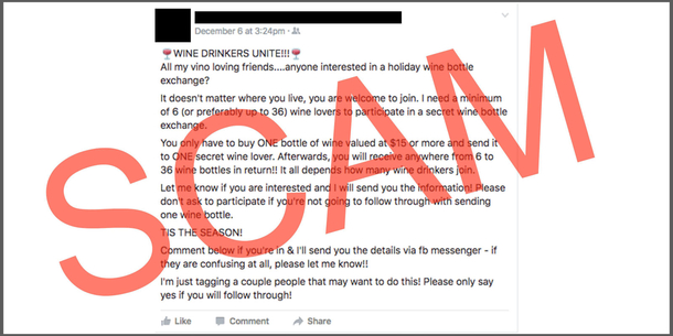 WARNING! Please don't fall for the "Holiday Wine Bottle Exchange!" It's a SCAM! - picture 4