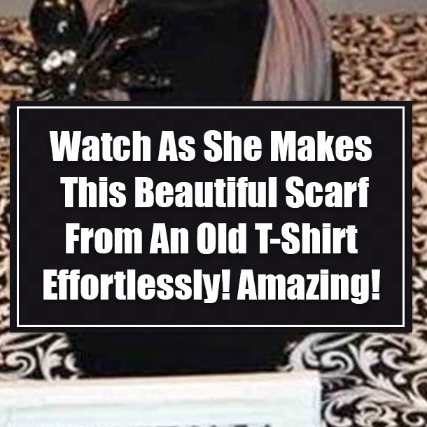 Watch As She Makes This Beautiful Scarf From An Old T-Shirt Effortlessly! Amazing!