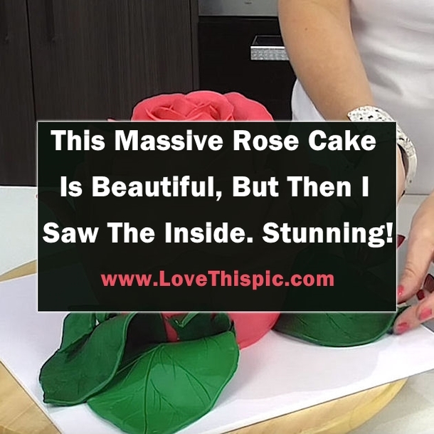 When I Saw The Inside Of This Massive Rose Cake... I Was Stunned!