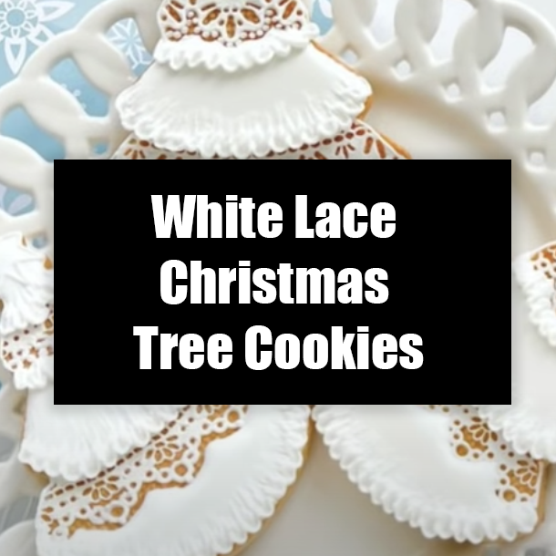White Lace Christmas Tree Cookies