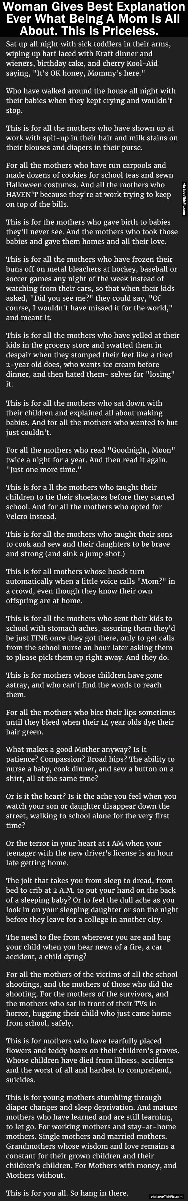 Woman Gives Best Explanation Ever What Being A Mom Is All About. This Is Priceless.