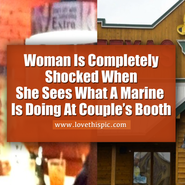 Woman Is Completely Shocked When She Sees What A Marine Is Doing At Couple’s Booth
