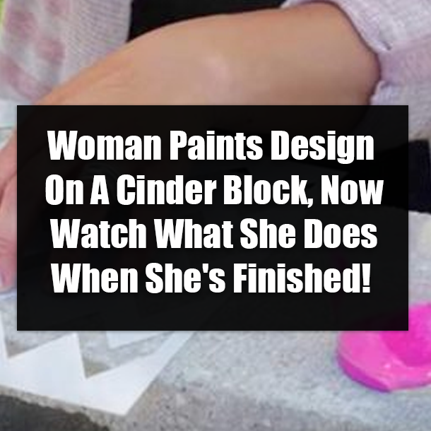 Woman Paints Design On A Cinder Block, Now Watch What She Does When She's Finished!