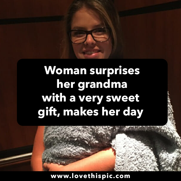 Woman surprises her grandma with a very sweet gift, makes her day