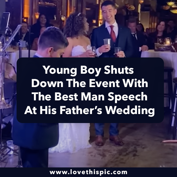 Young Boy Shuts Down The Event With The Best Man Speech At His Father’s Wedding