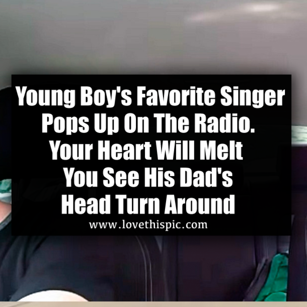 Young Boy's Favorite Singer Pops Up On The Radio. Your Heart Will Melt You See His Dad's Head Turn Around
