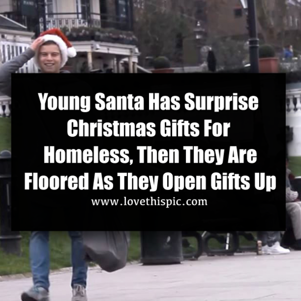 Young Santa Has Surprise Christmas Gifts For Homeless, Then They Are Floored As They Open Gifts Up