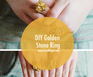 DIY Golden Stone Ring