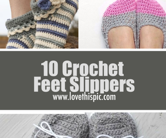 10 Crochet Feet Slippers