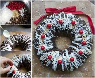 Rocky Road Christmas Wreath Cake