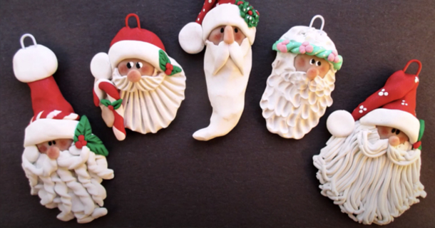 5 Fun Ways To Make These DIY Polymer Clay Santa Heads