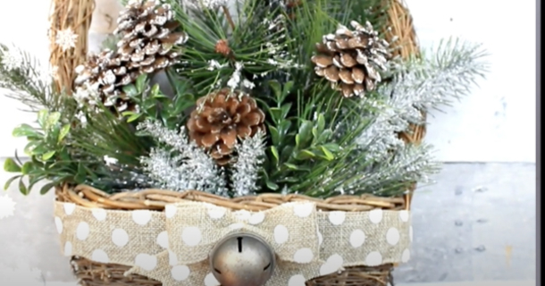 High End Winter Rustic Farmhouse Basket Decor DIY